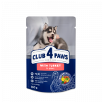 CLUB 4 PAWS Premium T&auml;isv&auml;&auml;rtuslik konserv kalkunilihaga kastmes kutsikatele, 100 g