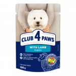 CLUB 4 PAWS Premium T&auml;isv&auml;&auml;rtuslik konserv lambalihaga kastmes v&auml;ikest t&otilde;ugu t&auml;iskasvanud koertele, 100 g