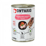 Konserveeritud kassitoit - Ontario kass kana ja krevetid konserveeritud astelpaju maitsega, 400 g