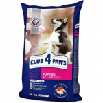 CLUB 4 PAWS Premium T&auml;iss&ouml;&ouml;t k&otilde;ikide t&otilde;ugude kutsikatele suure koguse kanaga, 14 kg