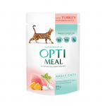 OPTIMEAL&trade; T&auml;isv&auml;&auml;rtuslik konserv t&auml;iskasvanud kassidele kalkunilihaga k&otilde;rvitsakastmes, 85 g