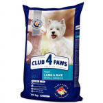 CLUB 4 PAWS Premium T&auml;iss&ouml;&ouml;t t&auml;iskasvanud v&auml;ikest t&otilde;ugu koertele lambaliha ja riisiga, 14 kg