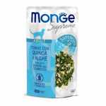 Monge Supreme Cat Wet Pouches m&auml;rgtoit kassidele tuunikala, boliivia tuvi ja merevetikaga, 80 g