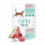 OPTIMEAL&trade; T&auml;isv&auml;&auml;rtuslik konserv tundliku seedetraktiga t&auml;iskasvanud kassidele, lamba- ja kalkunifileega kastmes, 85 g