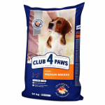 CLUB 4 PAWS Premium T&auml;iss&ouml;&ouml;t keskmist t&otilde;ugu t&auml;iskasvanud koertele kanaga, 14 kg