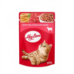 MY LOVE t&auml;isv&auml;&auml;rtuslik konserv t&auml;iskasvanud kassidele vasikalihaga mahedas kastmes, 100 g