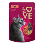 MY LOVE t&auml;isv&auml;&auml;rtuslik konservtoit t&auml;iskasvanud kassidele veiselihaga &otilde;rnas kastmes, 85 g