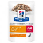 Hill's Prescription Diet Urinary Care c/d Multicare Stress Chicken m&auml;rgtoit kassidele kuseteede tervise tugevdamiseks ja stressi maandamiseks, 85 g