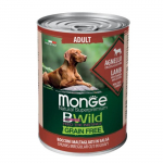 Monge BWILD Dog Adult teraviljavaba m&auml;rgtoit koertele lambaliha, k&otilde;rvitsa ja suvik&otilde;rvitsaga, 400 g
