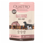Quattro Jerky Salmon Protein Ba T&auml;iskasvanud koertele m&otilde;eldud toidulisand, 130 g