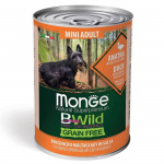 Monge BWILD Dog Mini Adult teraviljavaba m&auml;rgtoit v&auml;ikest t&otilde;ugu koertele pardi, k&otilde;rvitsa ja suvik&otilde;rvitsaga, 400 g