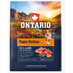 Kutsikatoit &ndash; Ontario Puppy Medium, lambaliha ja pruuni riisiga, 2,25 kg