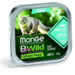 Monge BWILD Cat teraviljavaba m&auml;rgtoit kassidele tursa ja juurviljadega, 100 g
