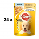Koeratoit PEDIGREE Junior, kanaga, kottides, 100 g x 24 tk. pakett