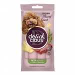 Delickcious Kreemjad maiustused koertele - veiseliha, juustu ja singiga, 4 x 15 g