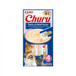 Churu kreemjas maius kassidele tuunikala ja veiselihaga, 4 tk.