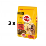 Koera kuivtoit PEDIGREE Medium, linnu- ja veiselihaga 2,6 kg x 3 tk. pakett
