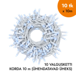 V&auml;lis- ja siseruumides kasutatav valguskett (k&uuml;lmvalged LED-lambipirnid) 100 m PROLED valge
