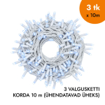 V&auml;lis- ja siseruumides kasutatav valguskett (k&uuml;lmvalged LED-lambipirnid) 30 m PROLED valge