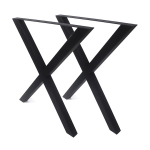 Lauajalad metallist komplekt (2 tk), X-kujuline, must