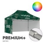 Pop-up reklaamitelk Zeltpro Premium+, 3 &times; 4,5 m, valitud v&auml;rvi, tr&uuml;kk katusel ja 4 seinal