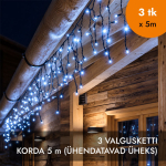 V&auml;litingimustes kasutatav valguskett - j&auml;&auml;purikad (k&uuml;lmvalged LED-lambipirnid) PROLED IP67 15m