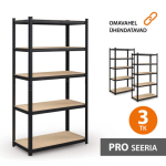 Panipaiga riiulid 180x90x40 PRO Must (3 tk)