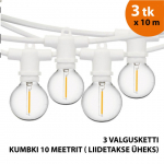 V&auml;listingimustes kasutatav valguskett (LED tuled) 30 m Perl valge