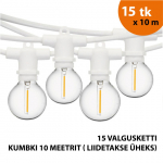 V&auml;listingimustes kasutatav valguskett (LED tuled) 150 m Perl valge