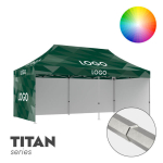 Pop-up reklaamitelk Zeltpro TITAN, 3 &times; 6 m, valitud v&auml;rvi, tr&uuml;kk katusel ja 3 seinal