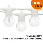 V&auml;listingimustes kasutatav valguskett (LED tuled) 100 m Glow valge