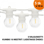 V&auml;listingimustes kasutatav valguskett (LED tuled) 50 m Glow valge