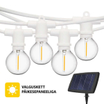 LED aiatuled ar saules baterijām Perl baltā krāsā