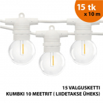 V&auml;listingimustes kasutatav valguskett (LED tuled) 150 m Glow valge