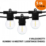 V&auml;listingimustes kasutatav valguskett (LED tuled) 50 m Glow must