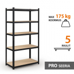 Puidust riiul 180x90x40 PRO Must