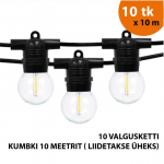 V&auml;listingimustes kasutatav valguskett (LED tuled) 100 m Glow must