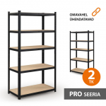 Suur metallist riiul 180x90x40 PRO Must (2 tk.)