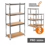 Moodne puidust riiul 150x75x40 PRO (3 tk)