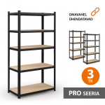 Puidust riiul 180x90x40 PRO Must (3 tk)