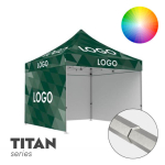 Reklaamitelk Zeltpro TITAN, 3 &times; 3 m, valitud v&auml;rvi, tr&uuml;kk katusel ja 3 seinal