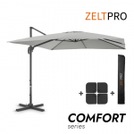 Suur aiavarju Comfort Light Grey koos raskusplaadi ja kaitsekattega