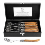 Steak kahvli komplekt Forved Luxury Line Olive Wood
