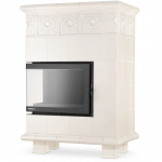 Plaaditud kamin koos malmist nurgapealse sisseehitusega - PORTO Sand