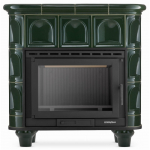 Kamin plaaditud p&otilde;randaga ja malmist lisa FLORENCJA Green