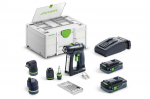 Trell-kruvikeeraja Festool C 18 HPC 4,0 I-Set; 18 V; 2x4,0 Ah akum aku