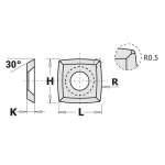 H&ouml;&ouml;vel CMT 790.152.12; 15x15x2,5 mm; R115; HW-K1920; 1 tk
