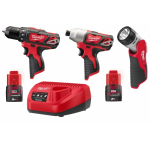 T&ouml;&ouml;riistakomplekt Milwaukee M12 BPP3A; 12 V; 2x2,0 Ah aku