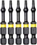 L&ouml;&ouml;kkruvikeerajate otsakute komplekt DeWalt Extreme DT7393T-QZ; T10; 5 tk