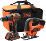T&ouml;&ouml;riistakomplekt Black & Decker BCK22S1S-QW (LBDCHD18 + BDCJS18N); 18 V; 1x1,5 Ah aku